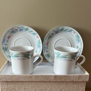 Paradise Pattern Tea Cup and Saucer Four Piece Set by China Pearl